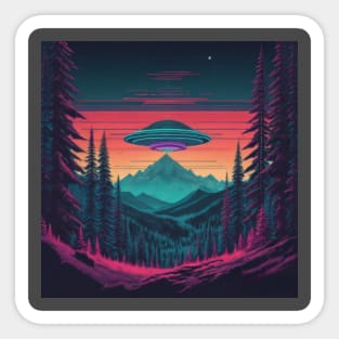 UFO Chronicles Podcast - UFO Glitch Artwork V4 Sticker